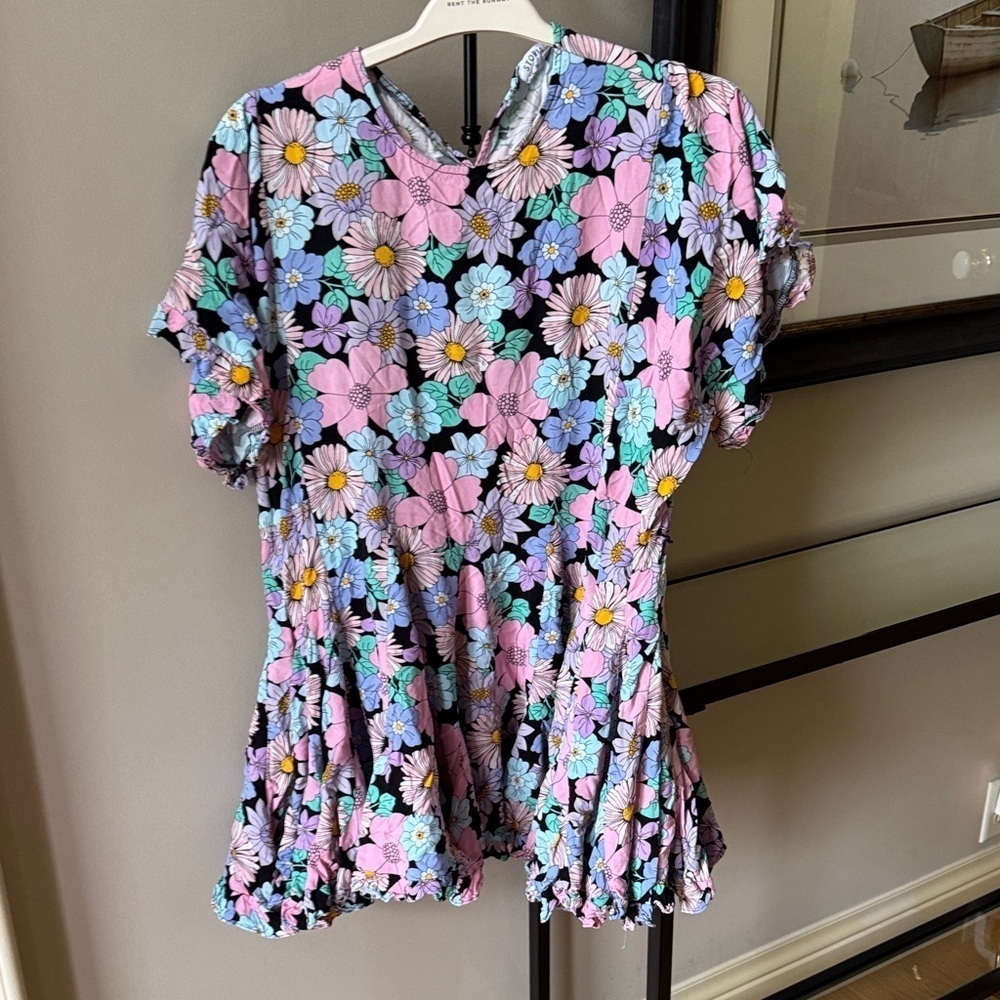Storia Floral Dress - Pink, Blue, Black Medium